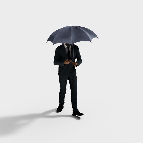 Elegant Rainy Gentleman 3D model