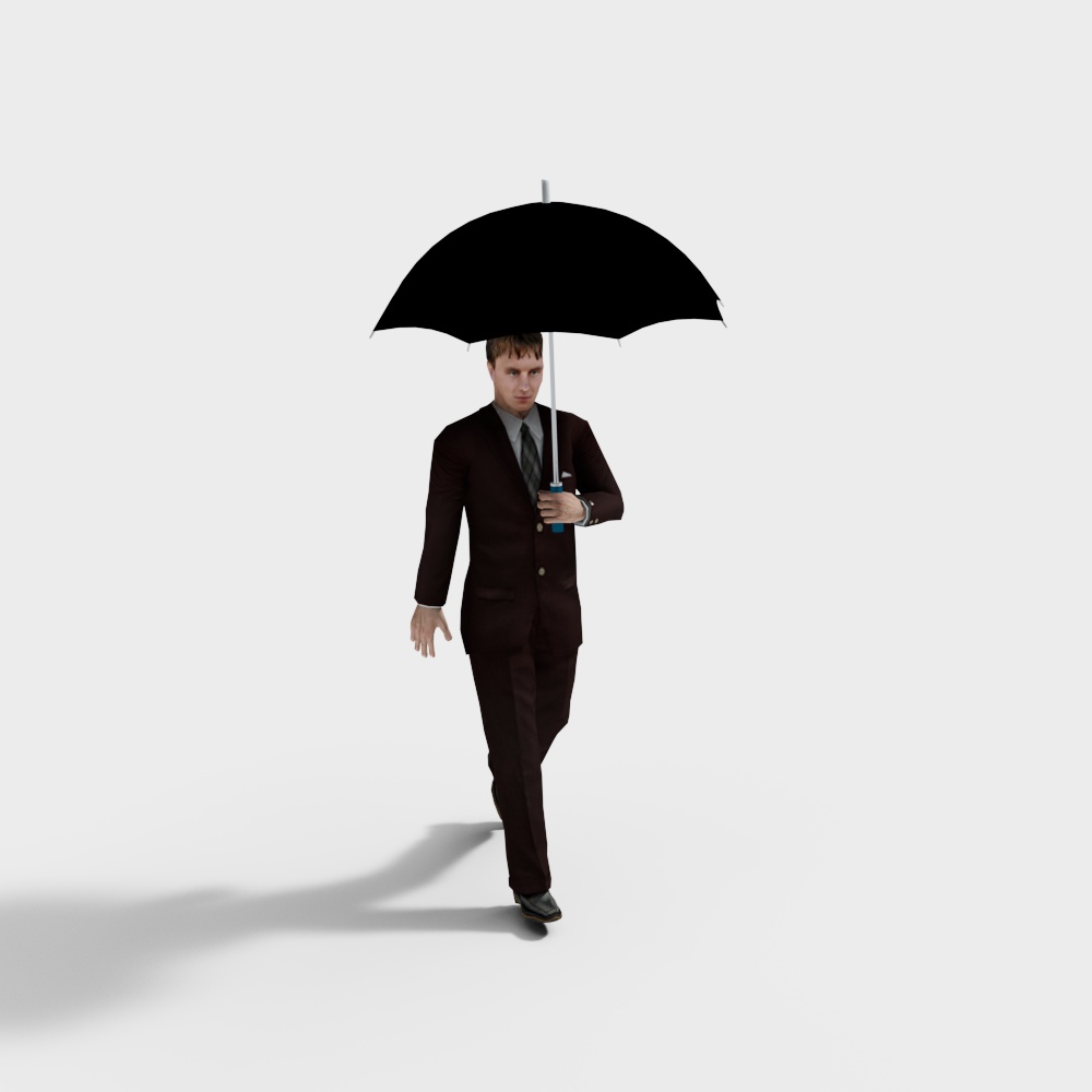 Gentleman in the Rain 3D model