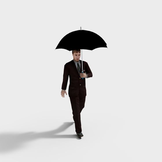 Gentleman in the Rain 3D model