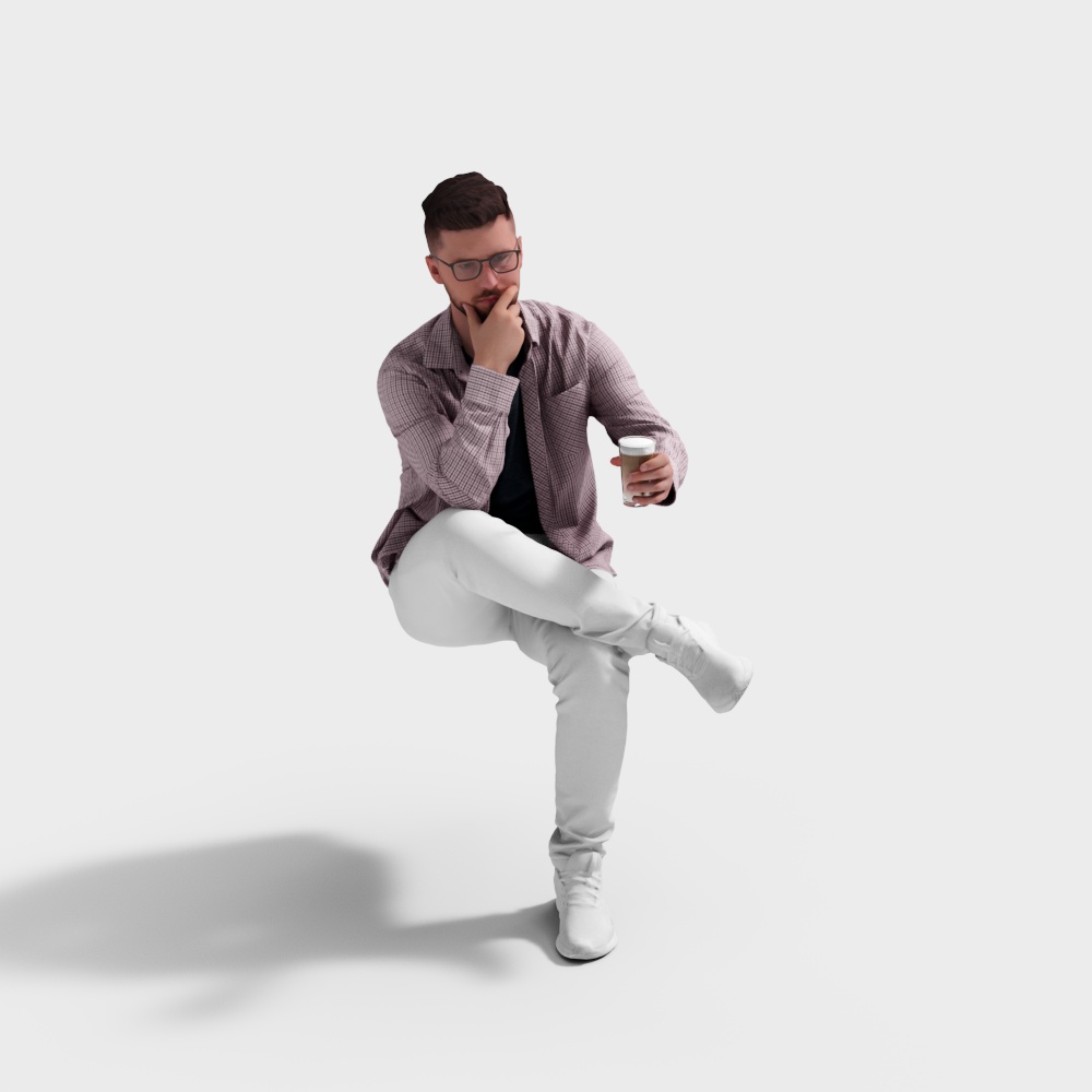 Мужчина пьет кофе