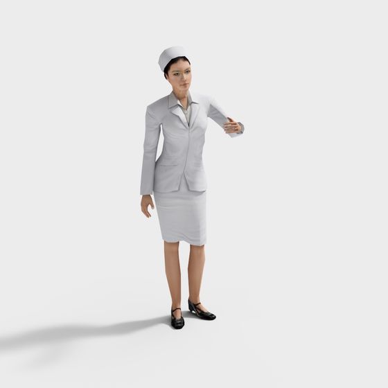 Elegant Business Woman Low-Poly 3D Model