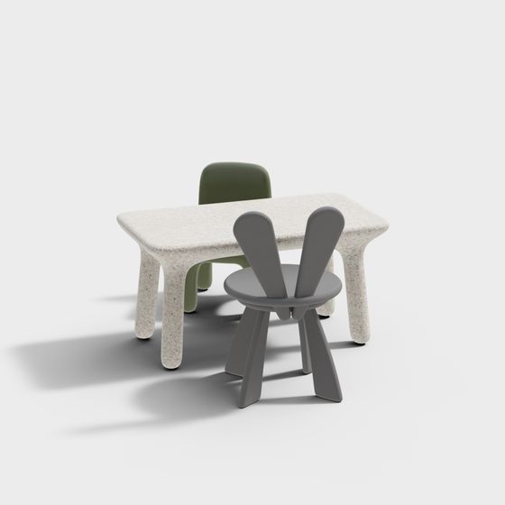 Urban Minimalist Table and Chairs 3D model for Modern Spaces