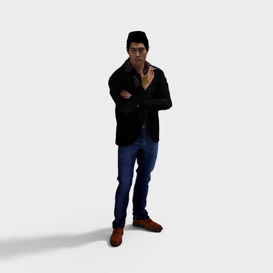 Stylish Low-Poly Character 3D Model