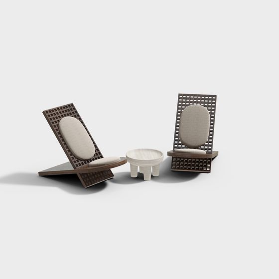 Geometric Lounge Chair Set 3D model