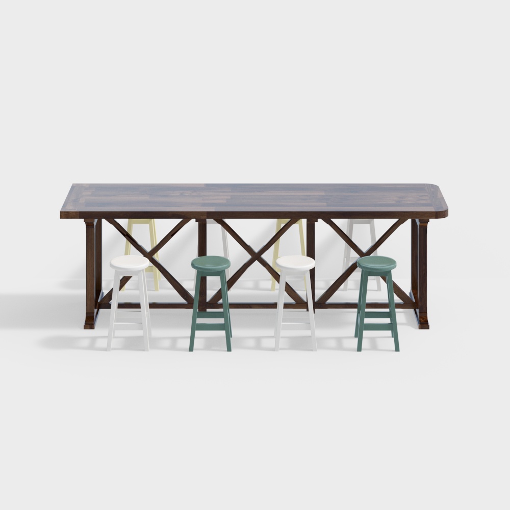 Industrial style dining table and chair set