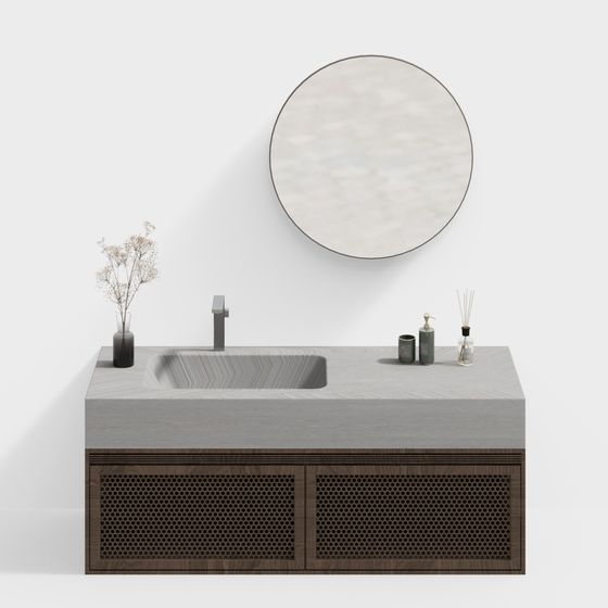 Modern Minimalist Bathroom Vanity 3D model