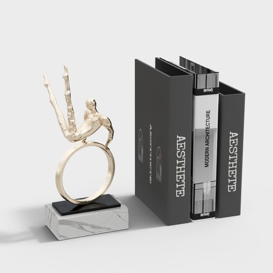 Aerial Dancer Low Poly Sculpture 3D model