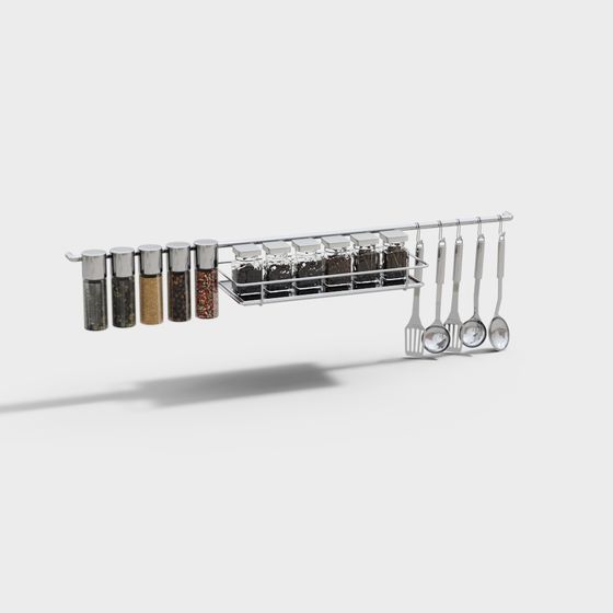 Wall-Mounted Spice Rack 3D model for Kitchens