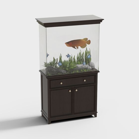 Stylish Low-Polygon Aquarium 3D Model