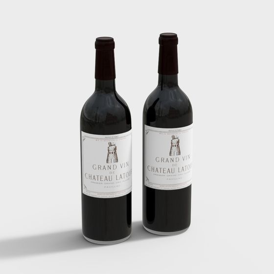 Château Latour Red Wine Bottle 3D model