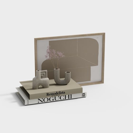 Minimalist Low-Poly Vase Set 3D model