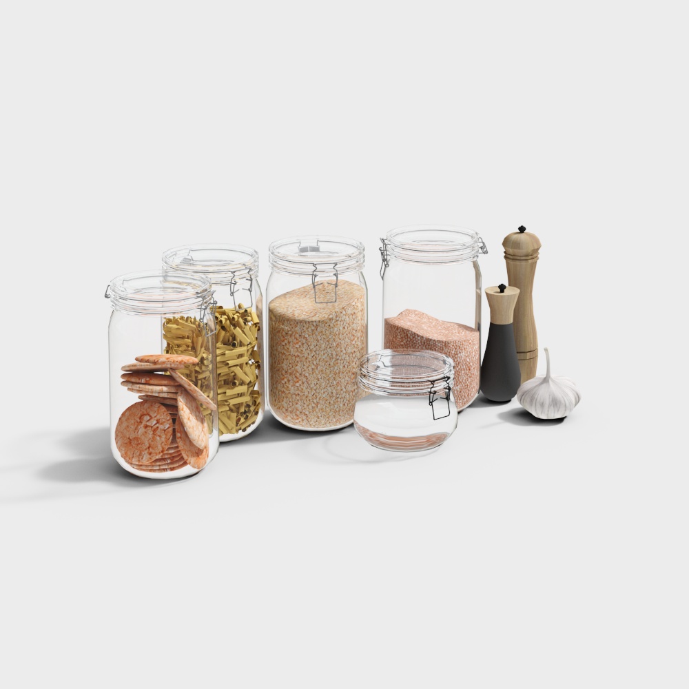 Elegant Kitchen Storage Jar Set 3D model