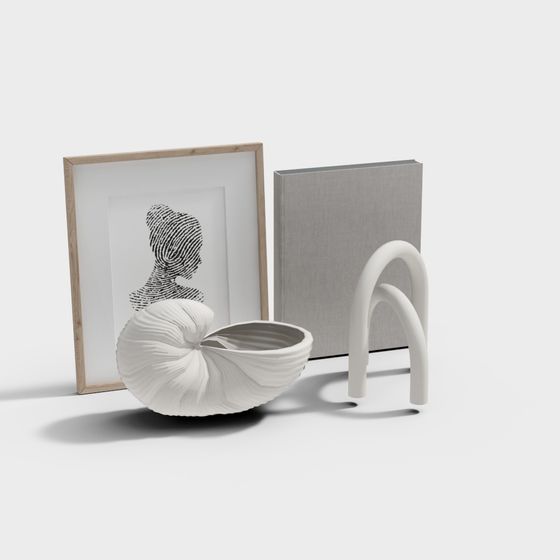 Elegant Low-Polygon Shell Vase 3D model