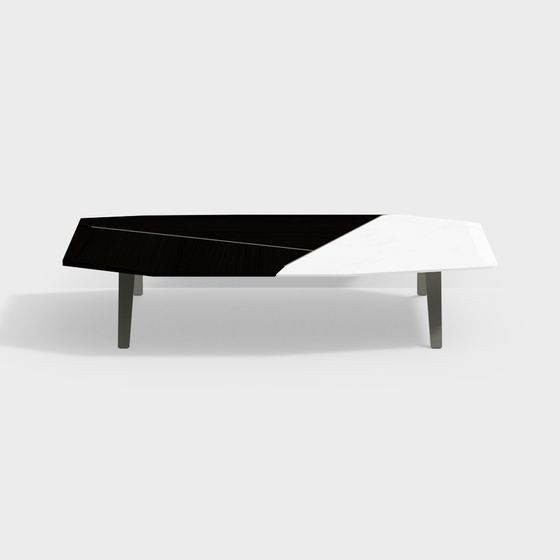 Stylish Geometric Coffee Table 3D model for Contemporary Spaces