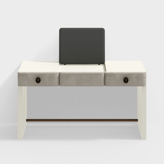 Modern Concrete Office Desk 3D model