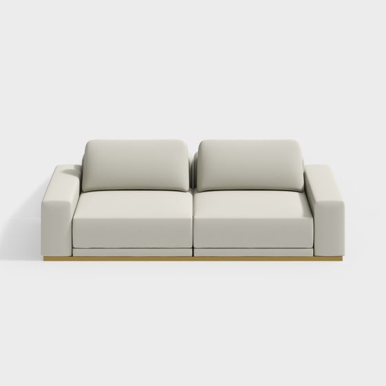 Elegant Double Sofa 3D model for Modern Living Spaces