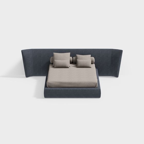 Modern Minimalist 3D Bed Model for Artistic Spaces