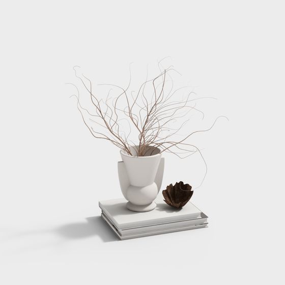 Dry Branch Vase Low Poly 3D Model