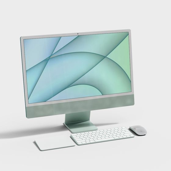 Unique Low-Poly 3D Computer Set Model