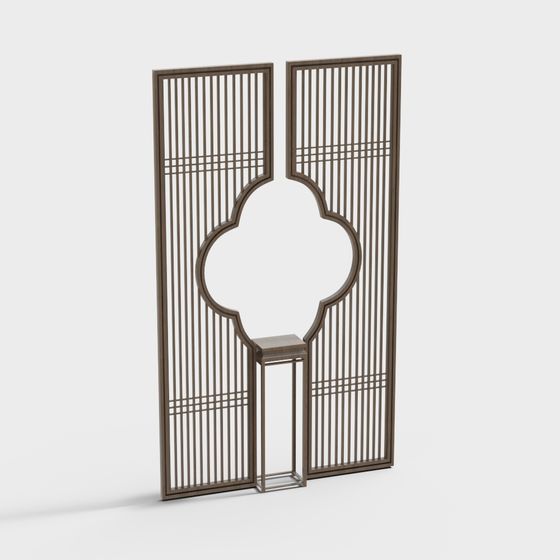 Sleek Black Grille Partition 3D Model