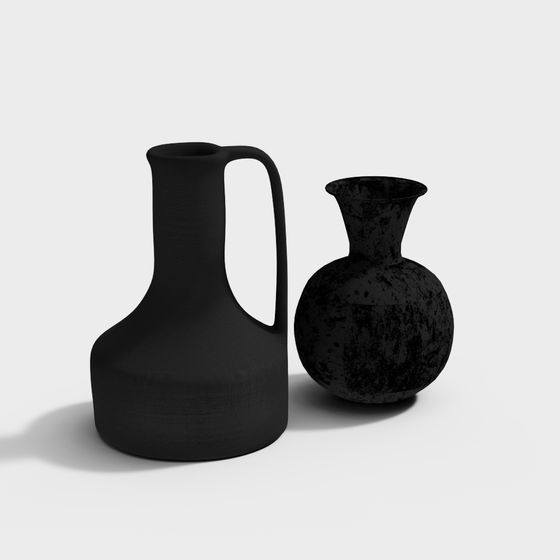 Elegant Ceramic Vessels 3D model Collection