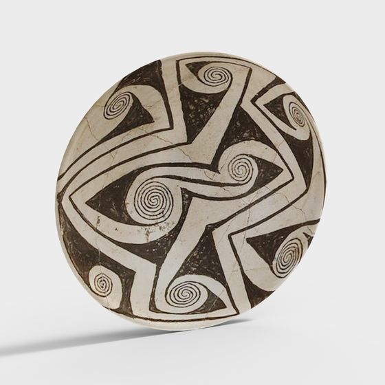 Spiral Pattern Stone Ball 3D model for Creative Projects