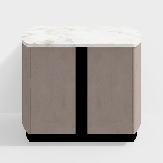 Elegant Minimalist Marble Side Table 3D model