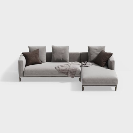 Urban Comfort Low-Poly Sofa 3D model