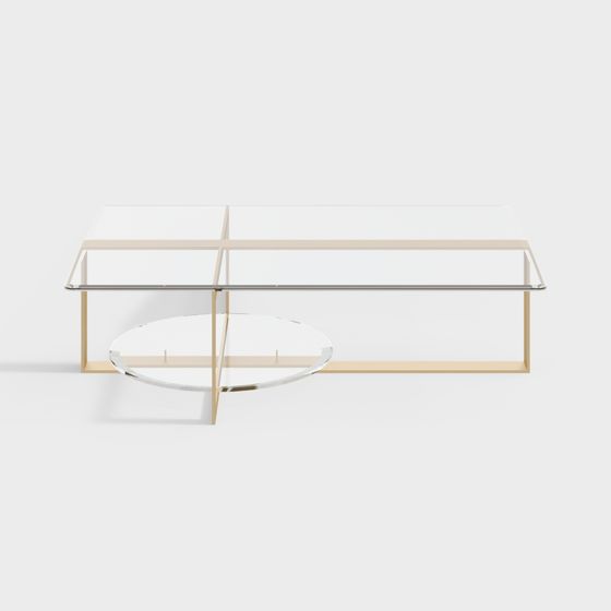 Sophisticated Glass and Metal Coffee Table 3D model