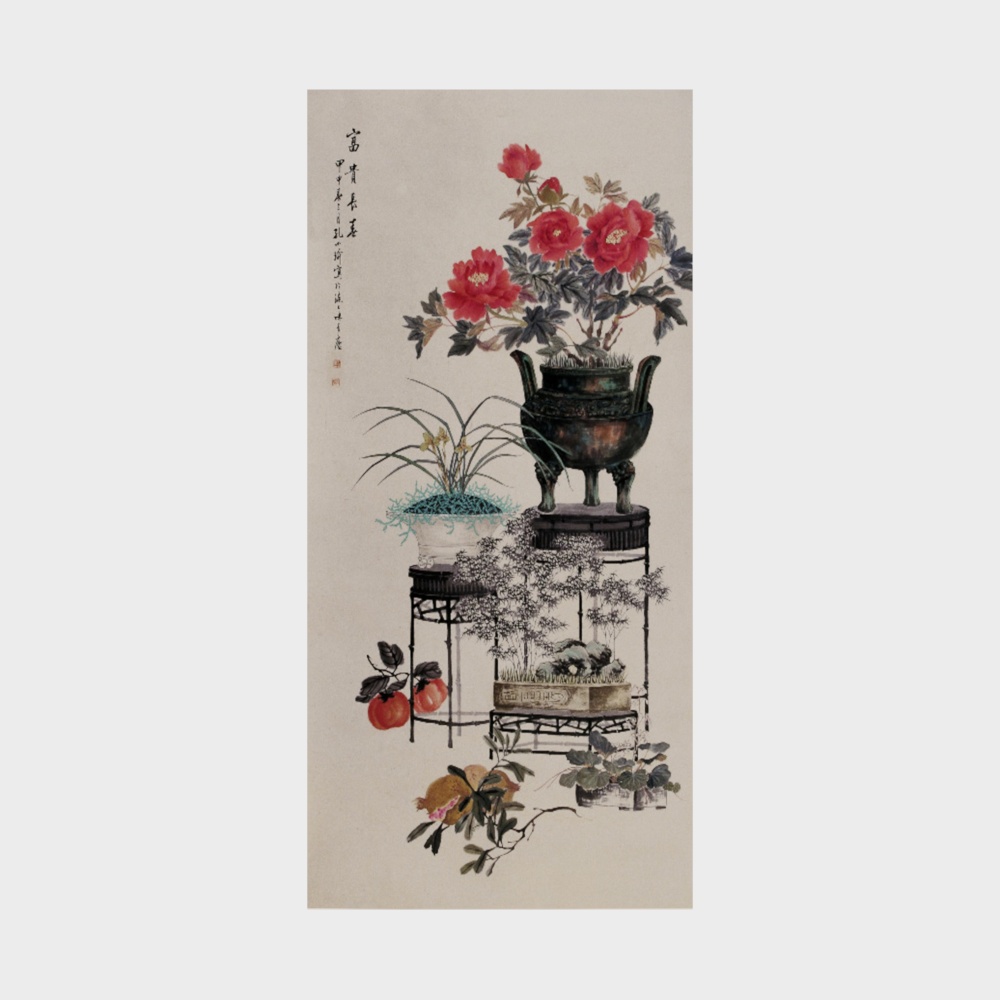 Chinese Flower Blooming Prosperity Painting