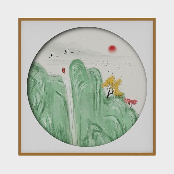 Ink Wash Landscape 3D model