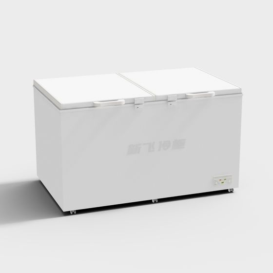 Sleek Low-Poly 3D Refrigerator Model for Modern Design