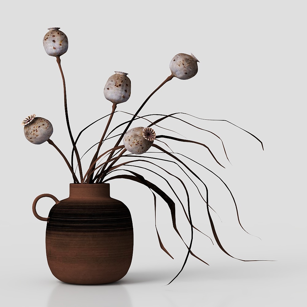 Vaso in Stile Antico con Decorazioni Floreali