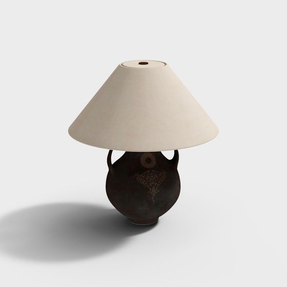 Vintage Table Lamp 3D model with Elegant Design