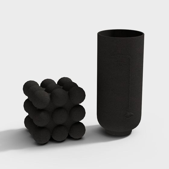 Modern Low-Polygon Geometric 3D Model