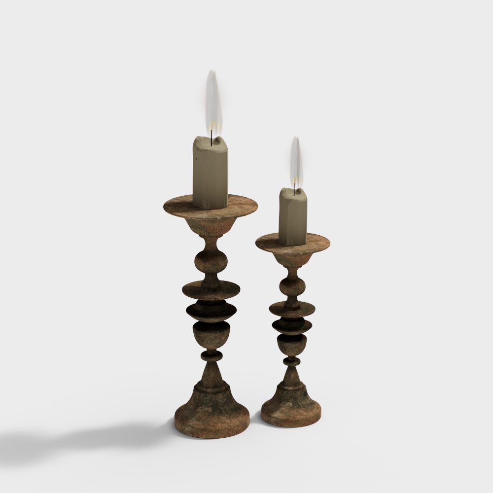 Vintage Candelabra 3D Model – Low-Poly Classic Design