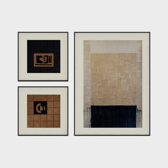 Abstract Geometric Frame 3D model for Artistic Spaces