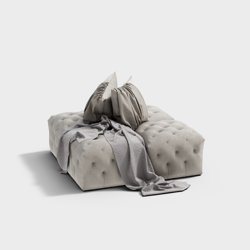 Modern Light-Colored Sofa Stool