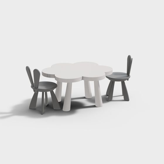 Cloud Dining Table and Chair Set 3D model