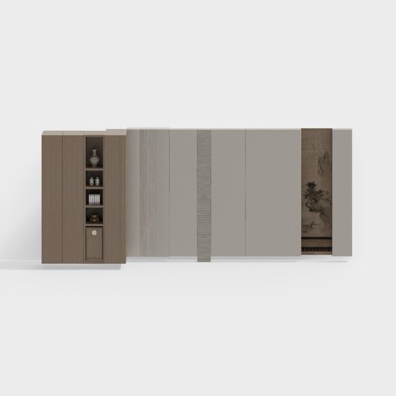 Zen-inspired Folding Screen 3D model