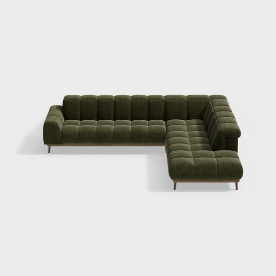Elegant L-Shaped Sofa 3D model for Modern Interiors