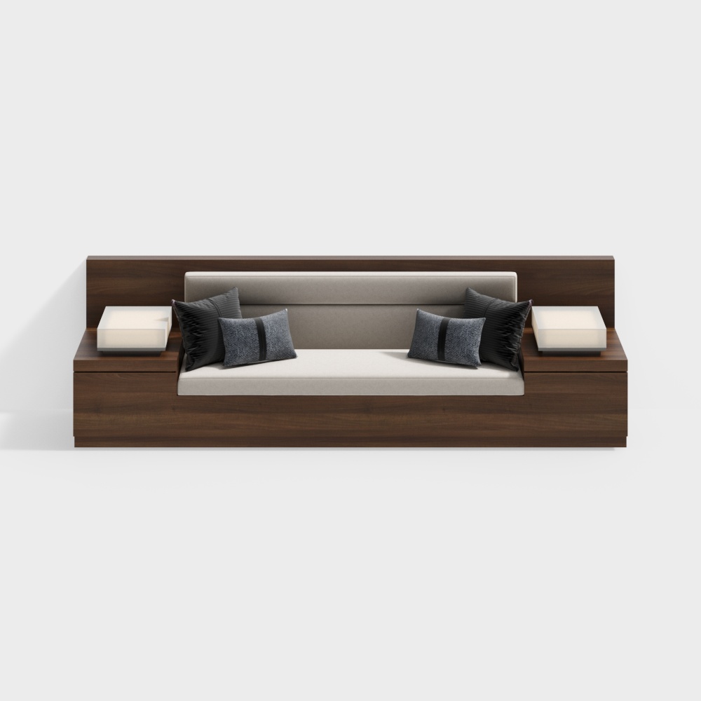 New Chinese Style Solid Wood Sofa Seat
