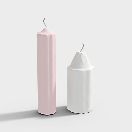 Elegant Low-Poly Candle 3D Model