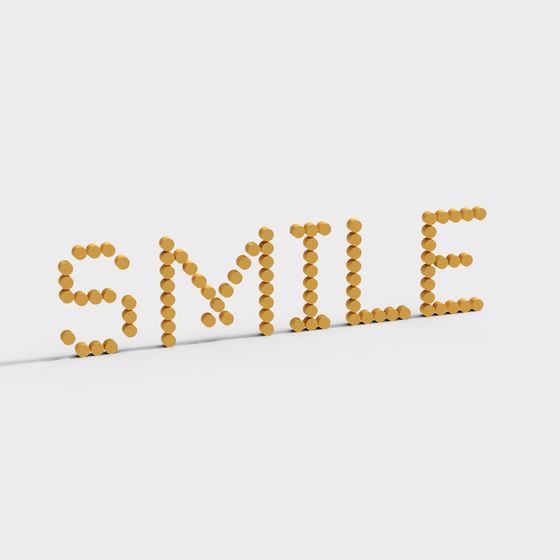 Elegant Golden SMILE 3D model