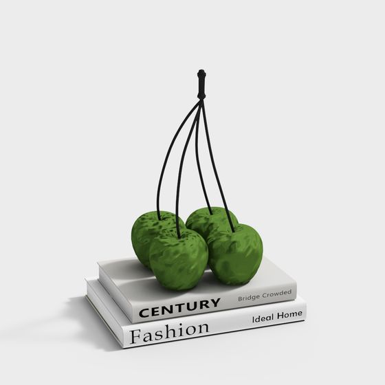 Apple and Bookshelf 3D model