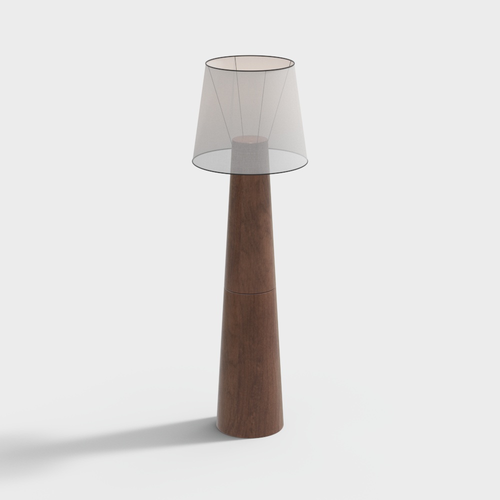 Elegant Lighthouse Table Lamp 3D Model – Wooden Base Design