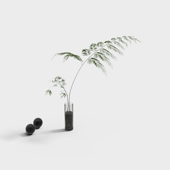 Elegant Bamboo Arrangement 3D model for Modern Spaces
