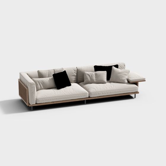 Urban Comfort Low-Poly Sofa 3D model
