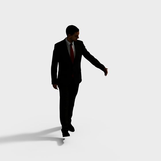 Stylish Low-Poly 3D Model of a Businessman
