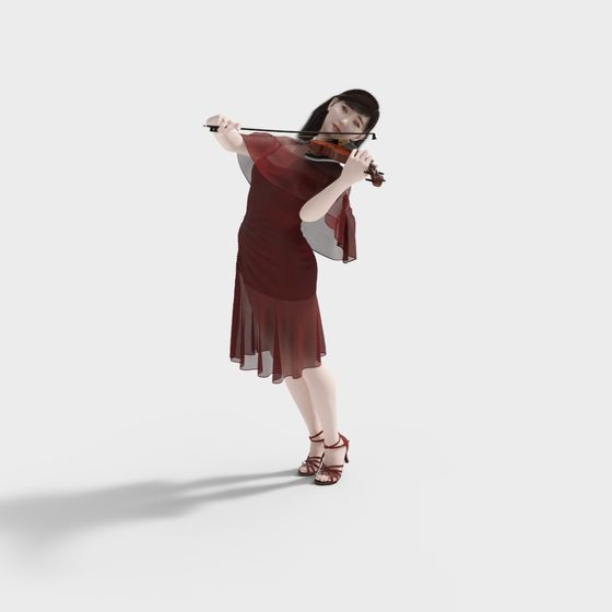 Elegant Violinist 3D Model